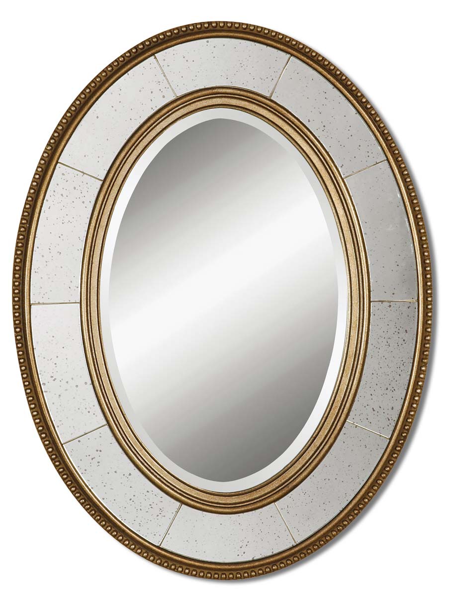 Vintage Elegance Oval Gold Mirror
