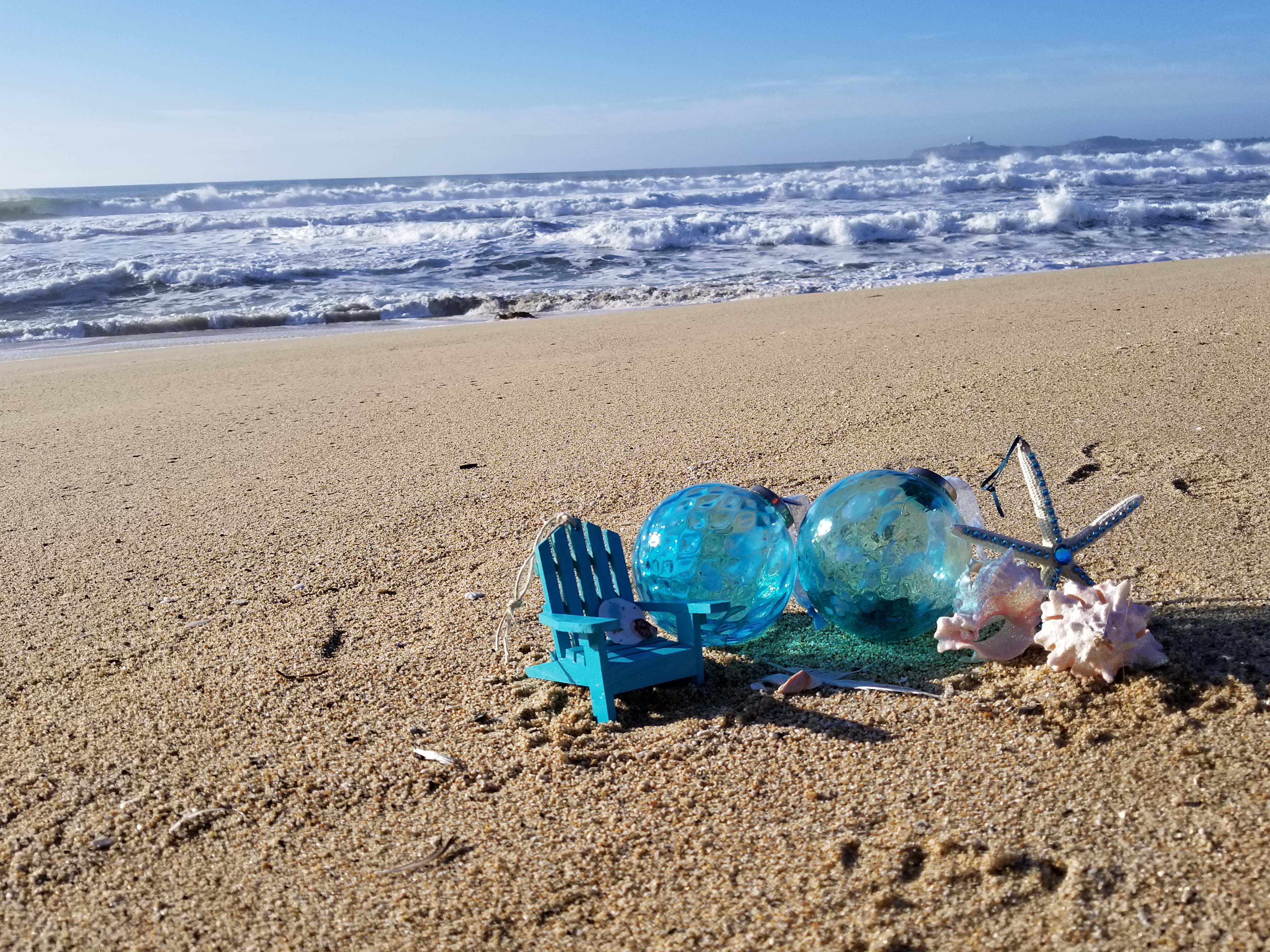 Aqua Sea Glass Ornaments