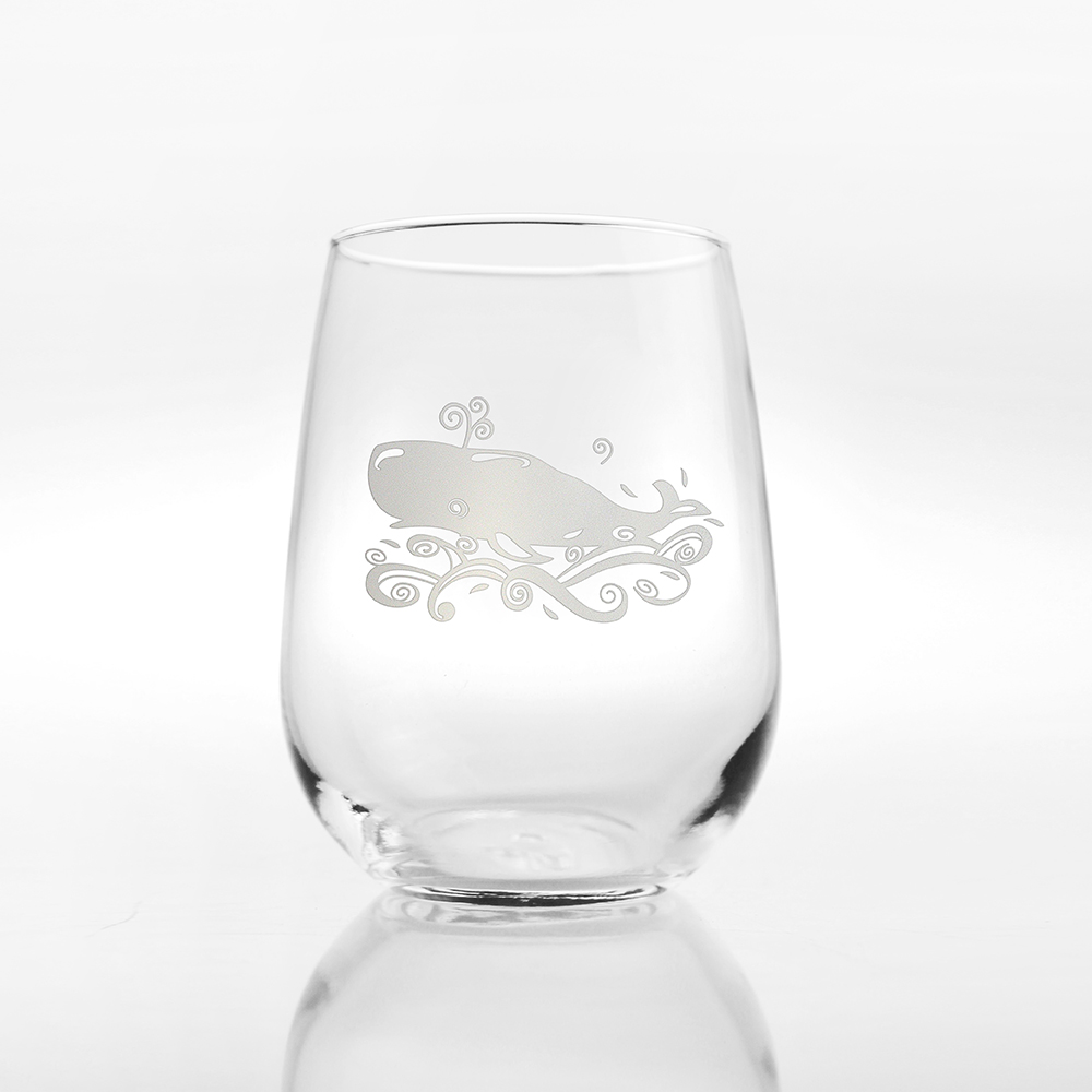 Etched Whale Cocktail Tumblers