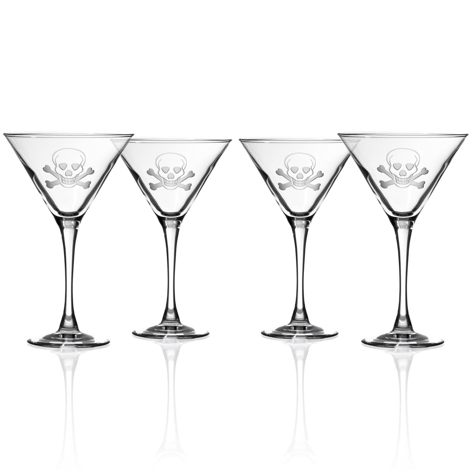 Skull and Cross Bones Martini Glasses