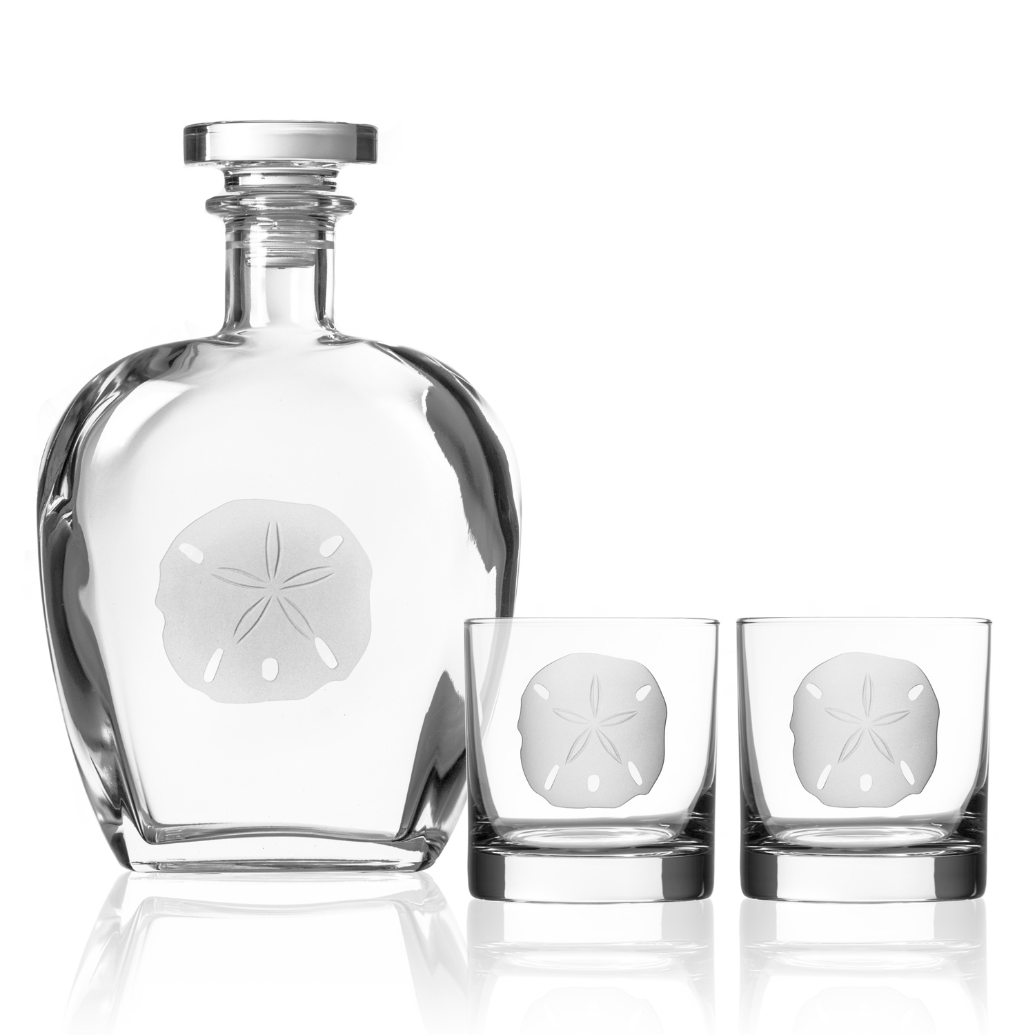 Sand Dollar Decanter and matching rocks glasses - a great gift idea