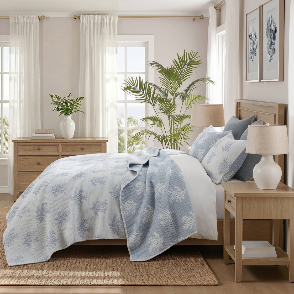 Sanibel Shores Bedding in Bedroom Side View