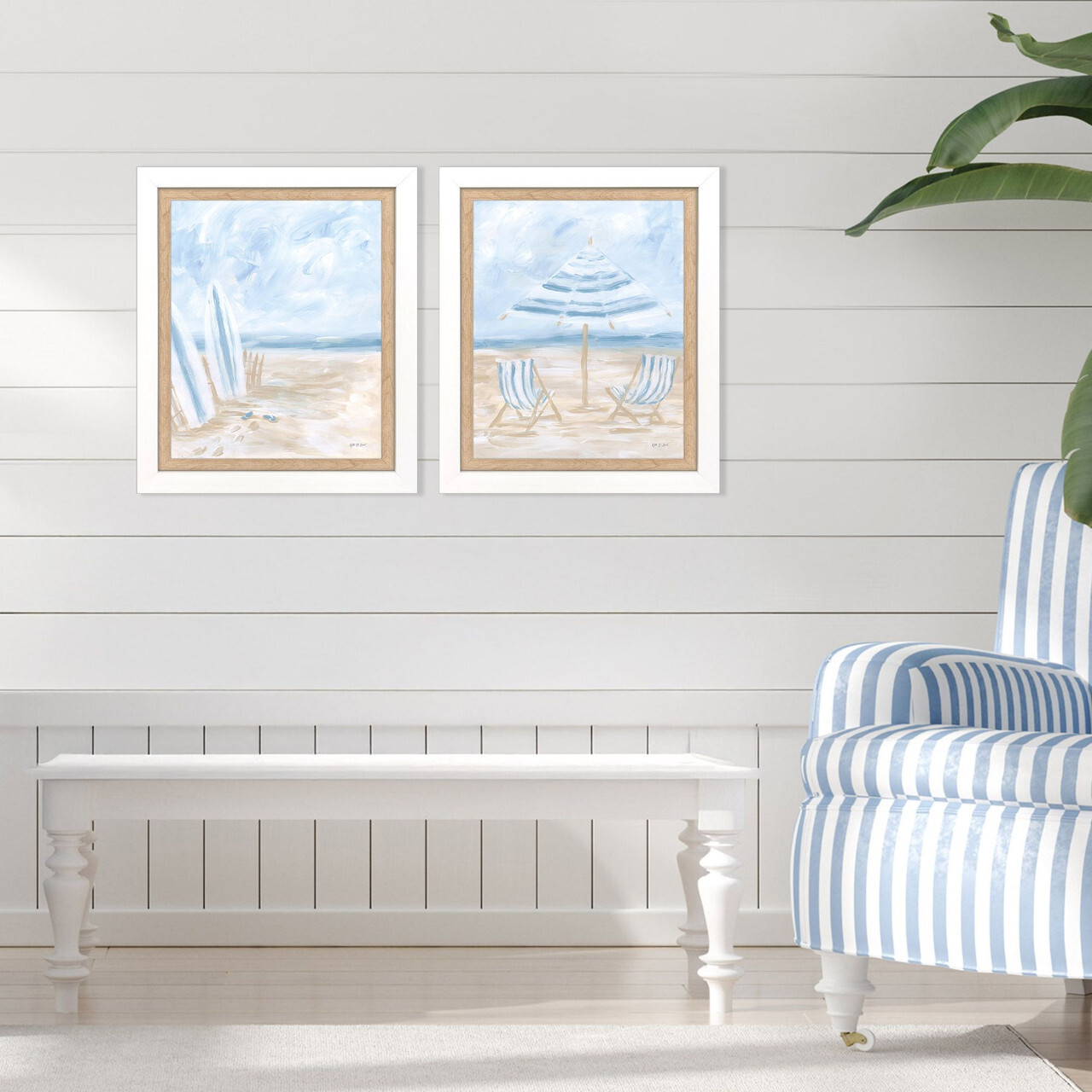 Sun Sand and Sea Shoreline Framed Prints
