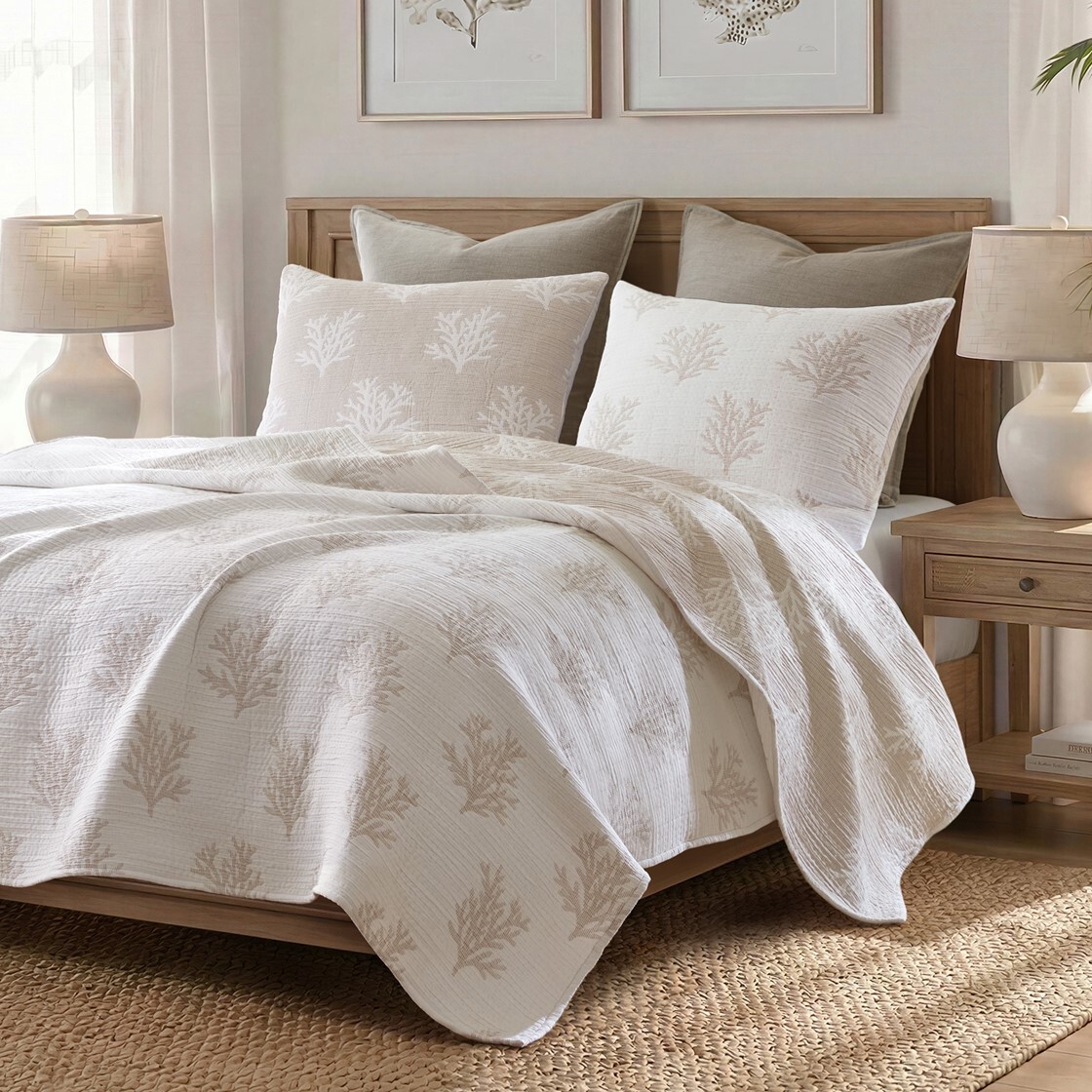 Picture of Reversible Sanibel Sands Bedding in Bedroom