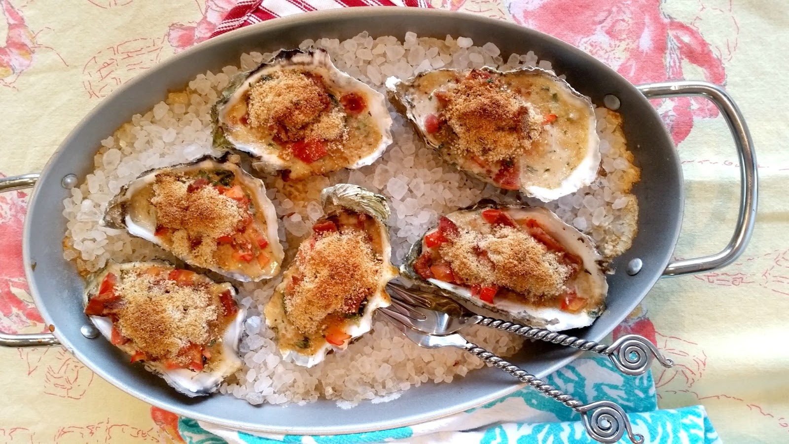 Vermouth Baked Oysters in Rock Salt
