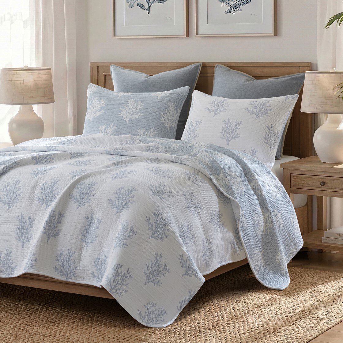Picture of Sanibel Shores Coral motif bedding