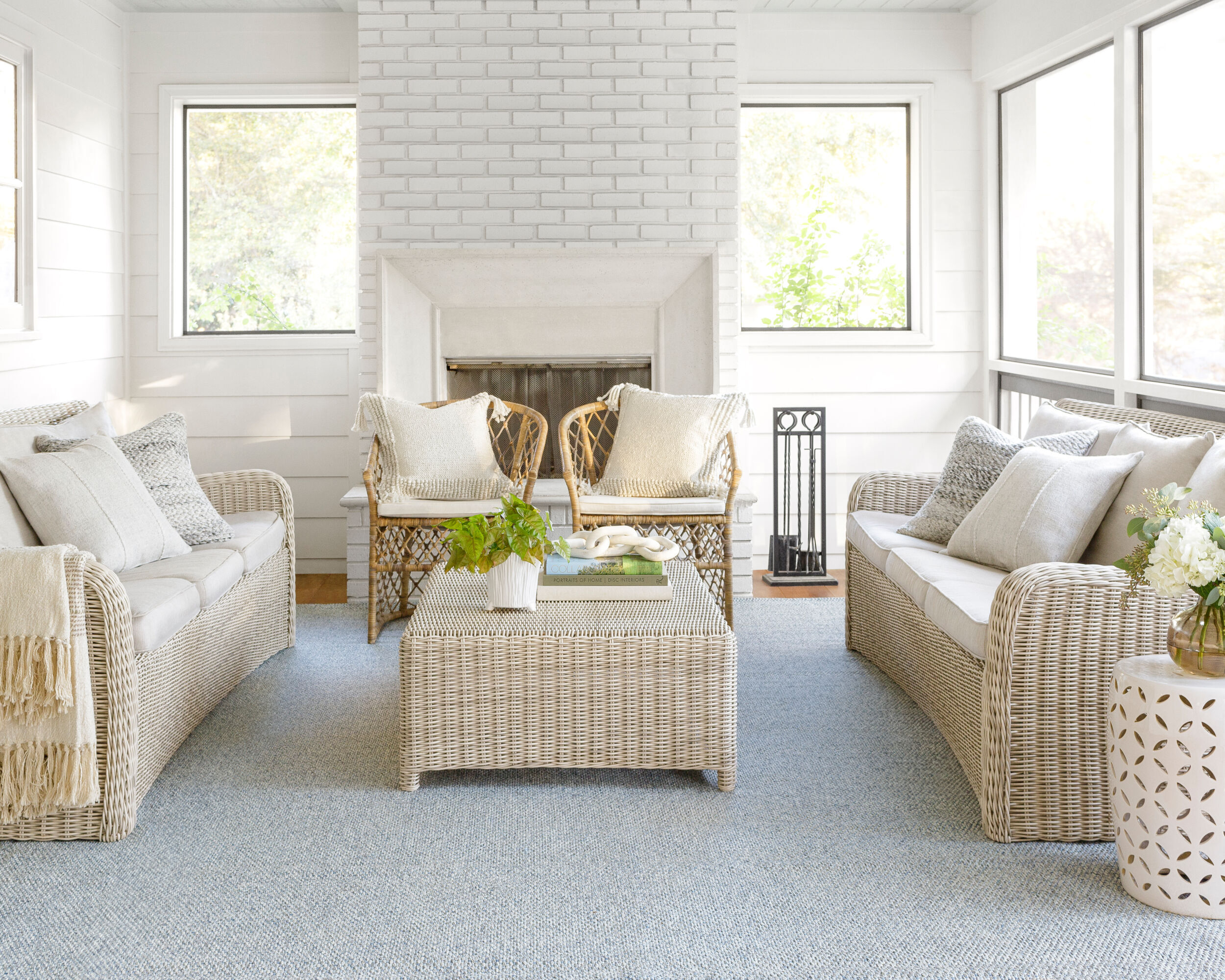 Large Room Rug Example with Blue Sconset Rug