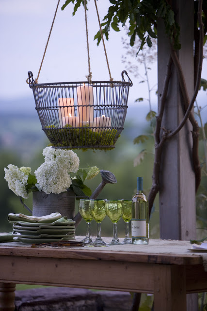 Clam Basket with Candles