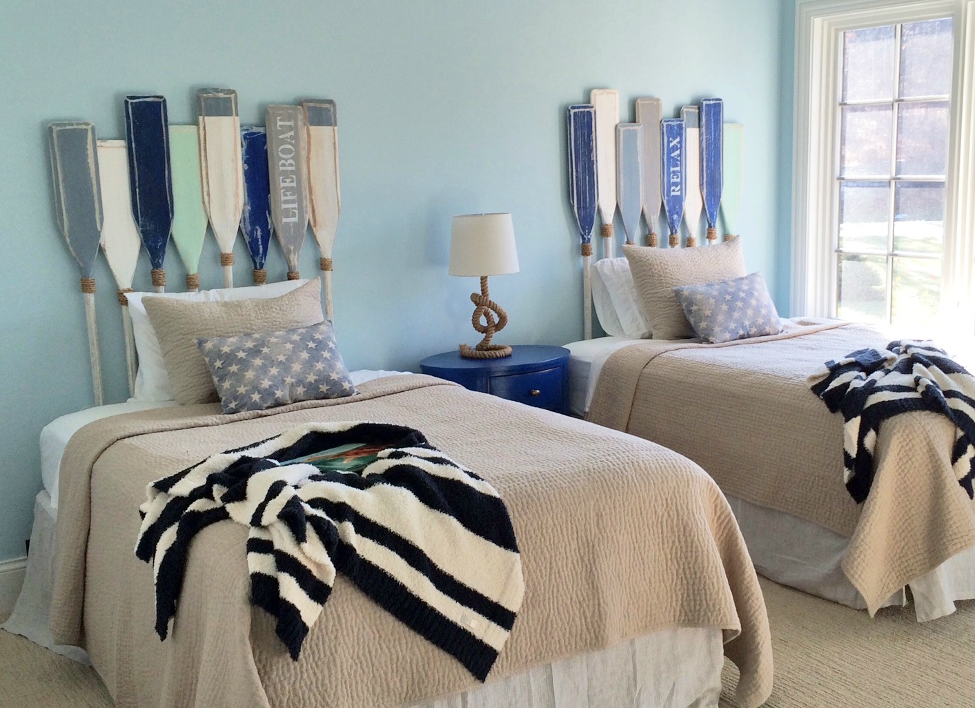 Oar Decor - A Cool Headboard Idea! - Caron's Beach House