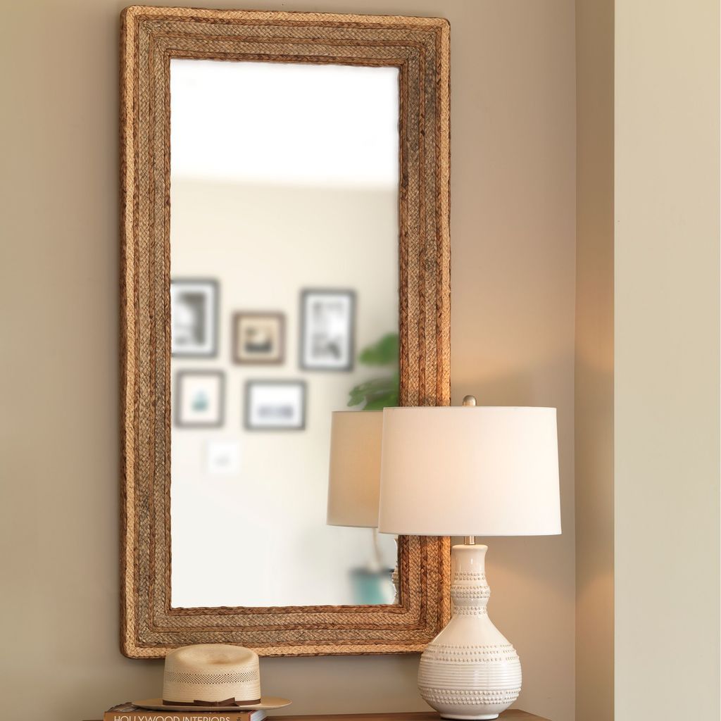 Casita Rectangle Mirror in Natural Braided Seagrass