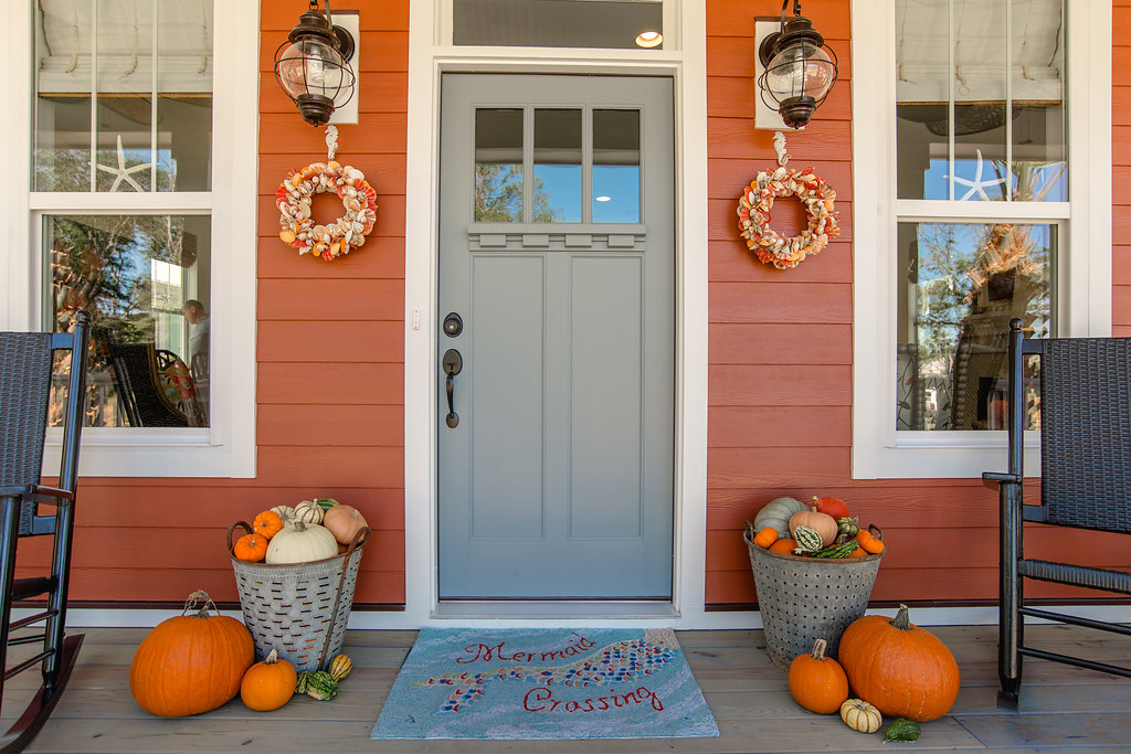 Front Door with Mermaid Rug