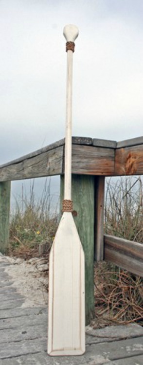 White Distressed Painted Paddle