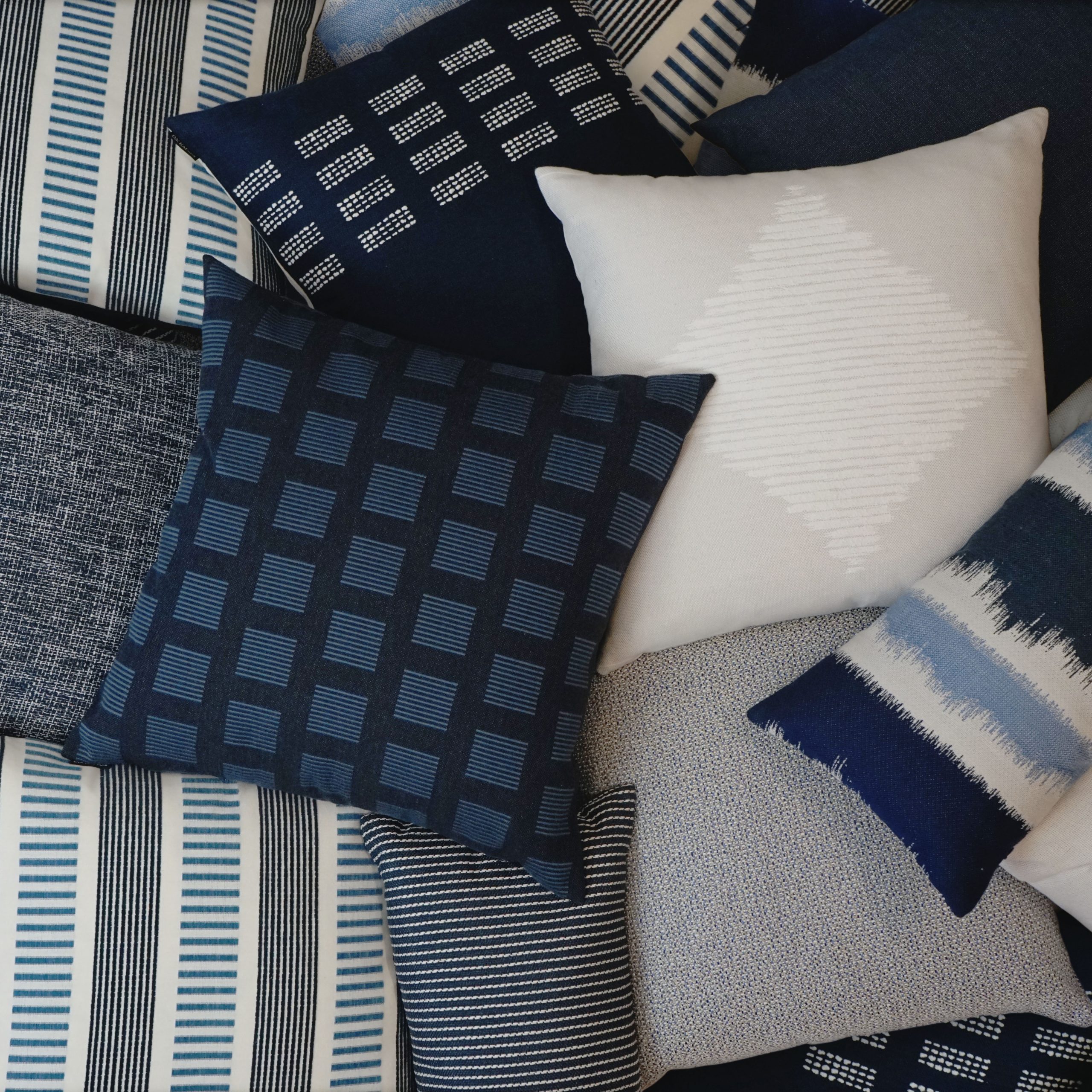 Novara Indigo 22 x 22 Outdoor Pillow