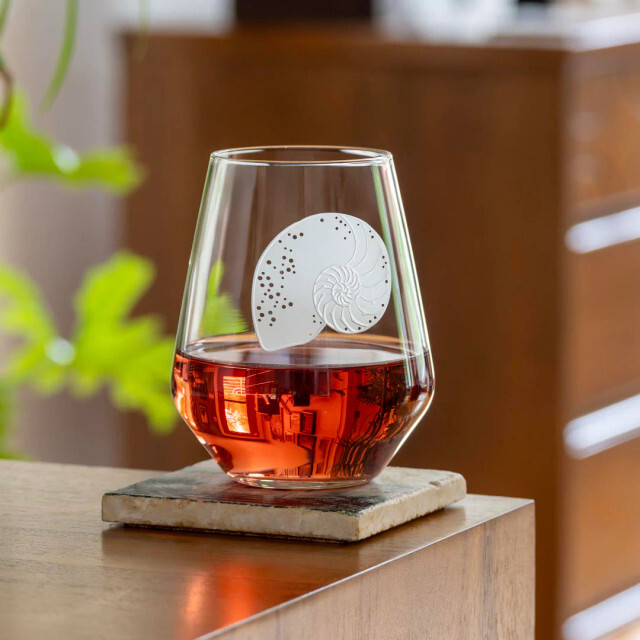 Nautilus Etched Stemless Glasses