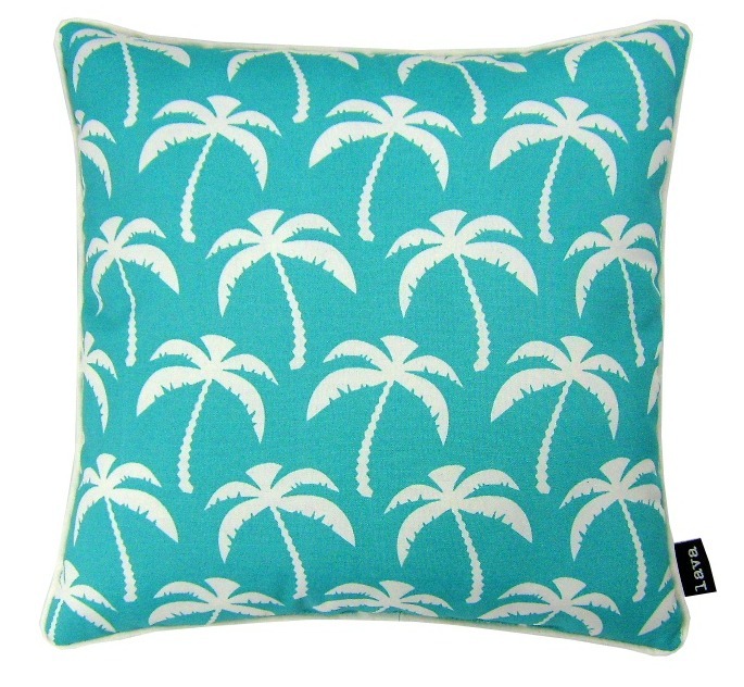 Turquoise Palms Pillow