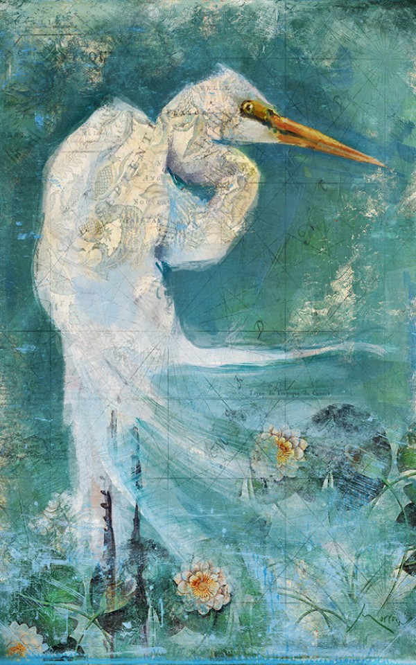 Great White Egret Art by Anthony Morrow