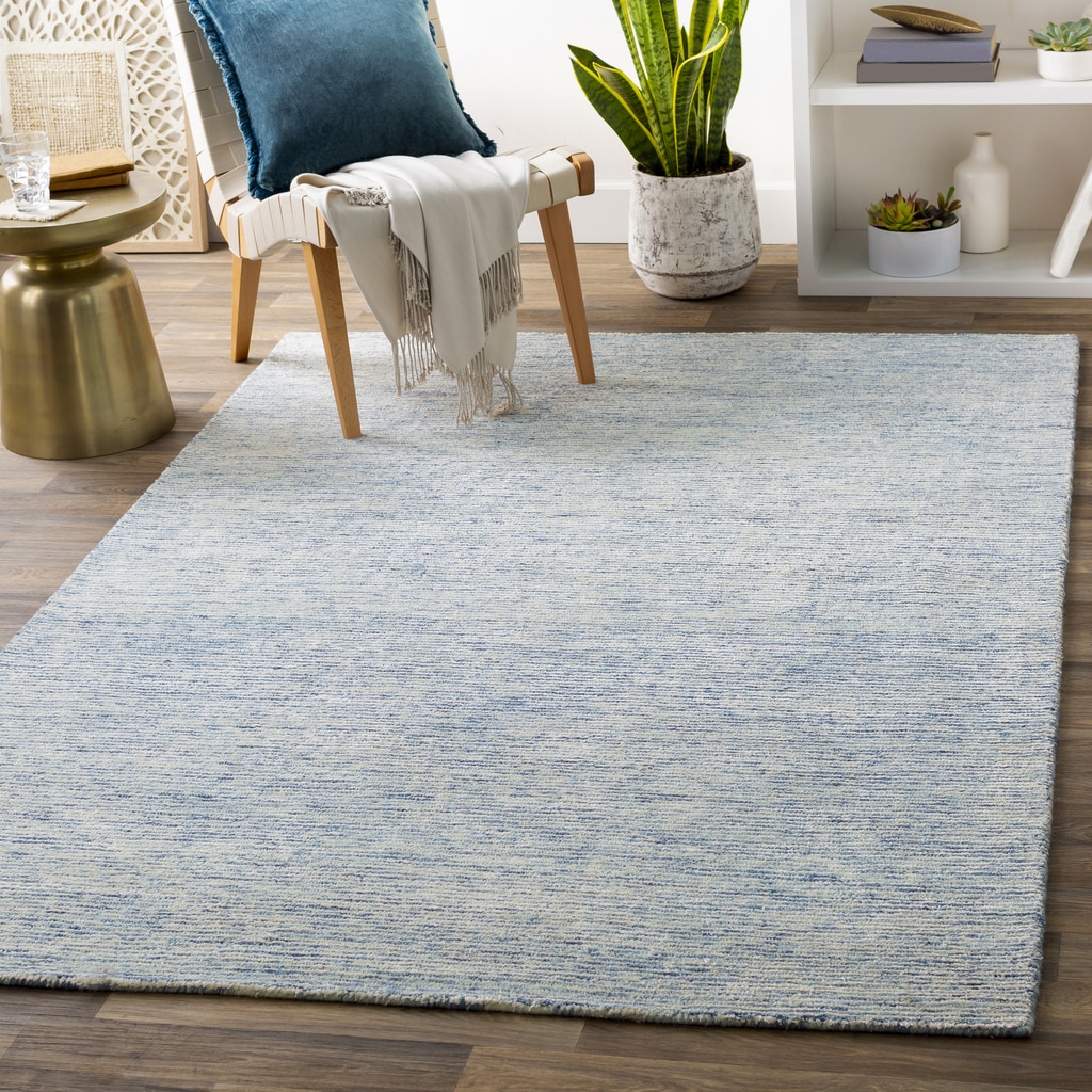 Pale Denim Strada Wool and Viscoe Rug