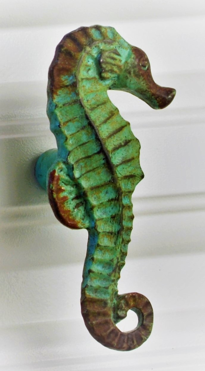 Verdigris Seahorse Knobs