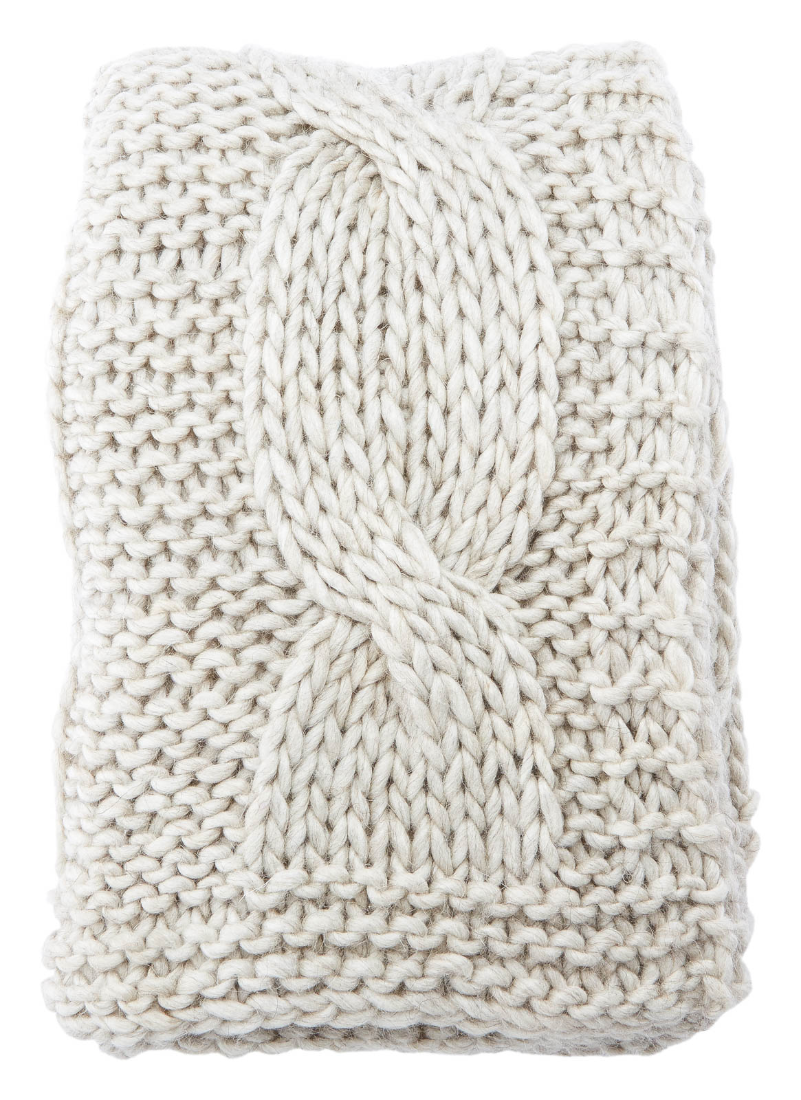 Ivory Cable Knit Throw