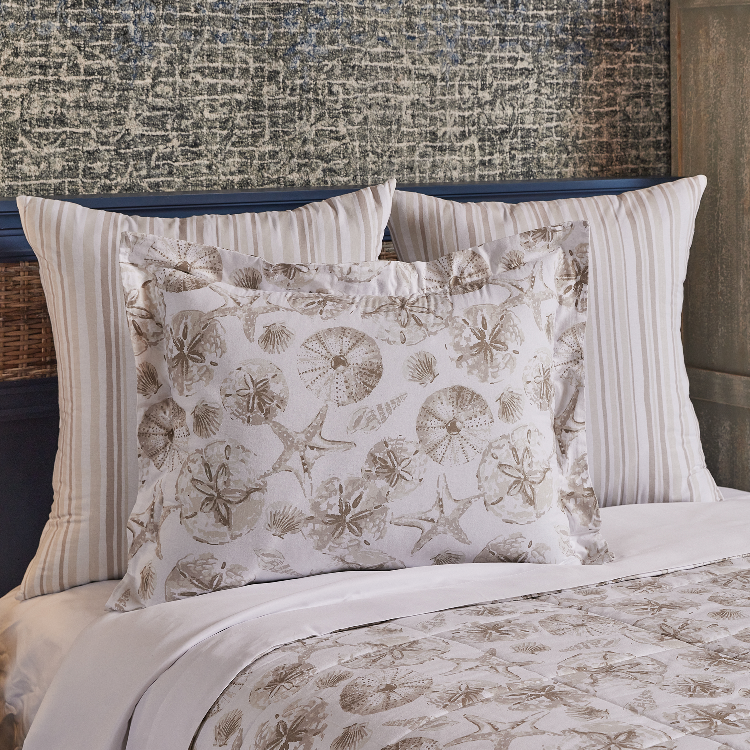 Euro Shams and Pillow Shams for Shell Cove Beach Bedroom Collection