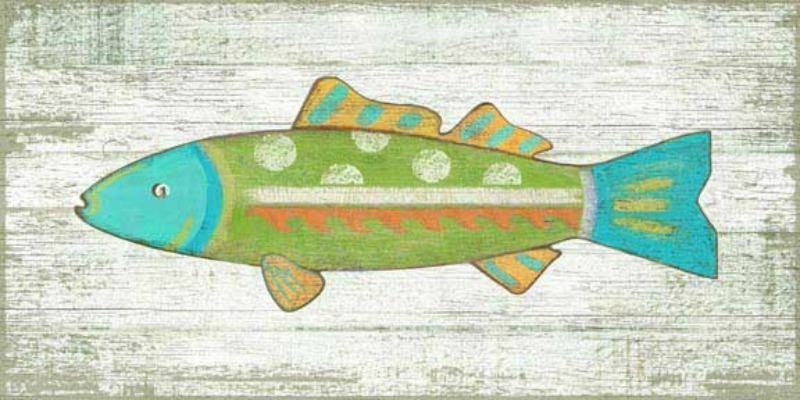 Green Funky Fish Art
