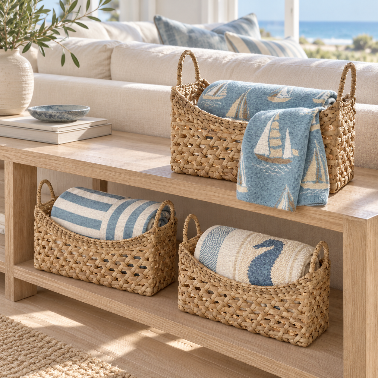 San Juan Baskets with Throws inside Throws and San Juan set of three baskets image
