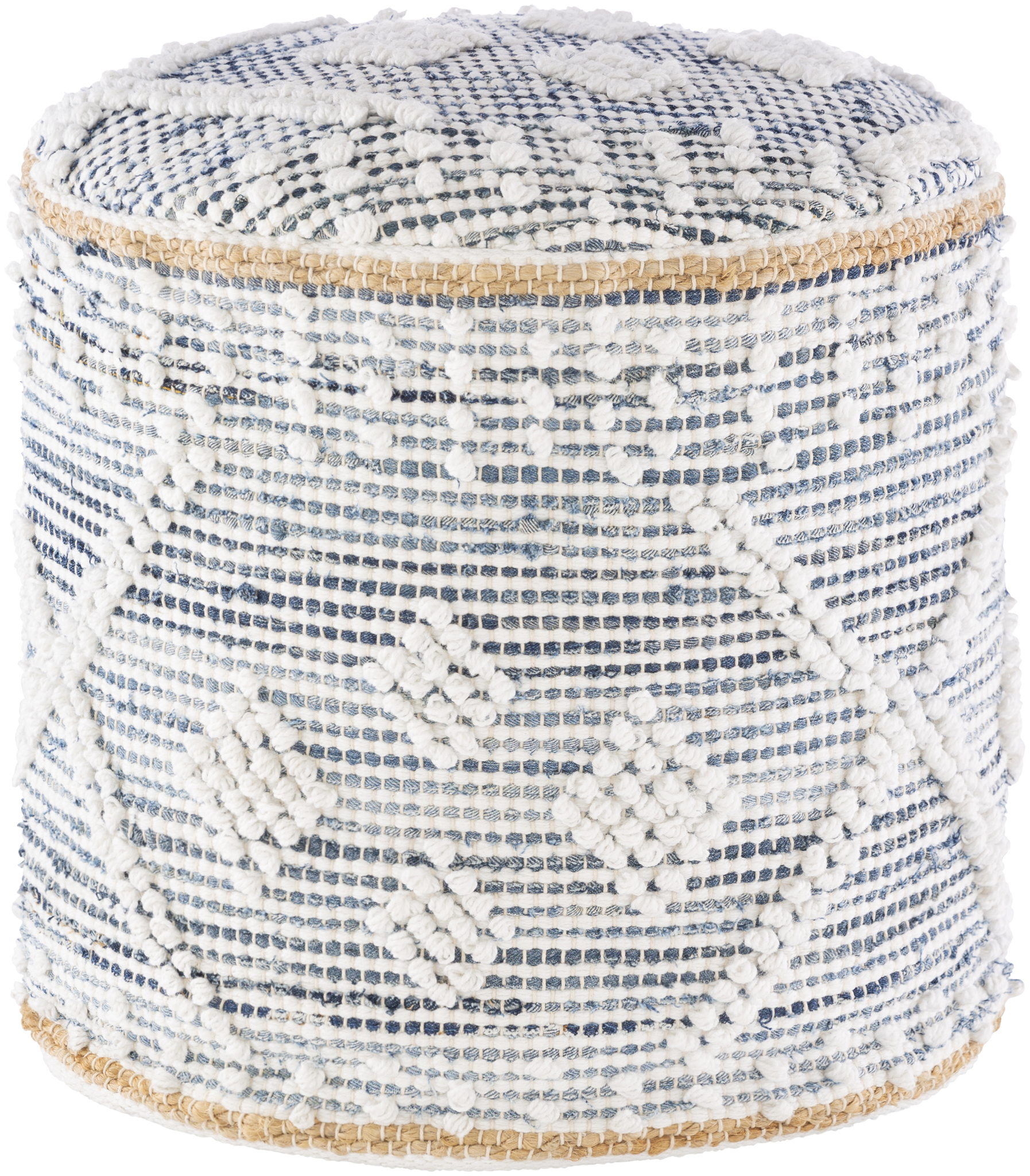 Sydney Harbor Woven Pouf