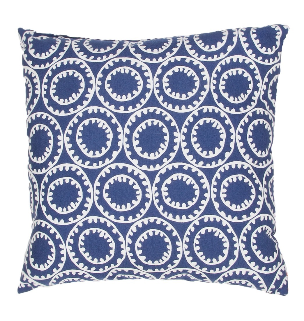 Seaside Navy Circles Pillow