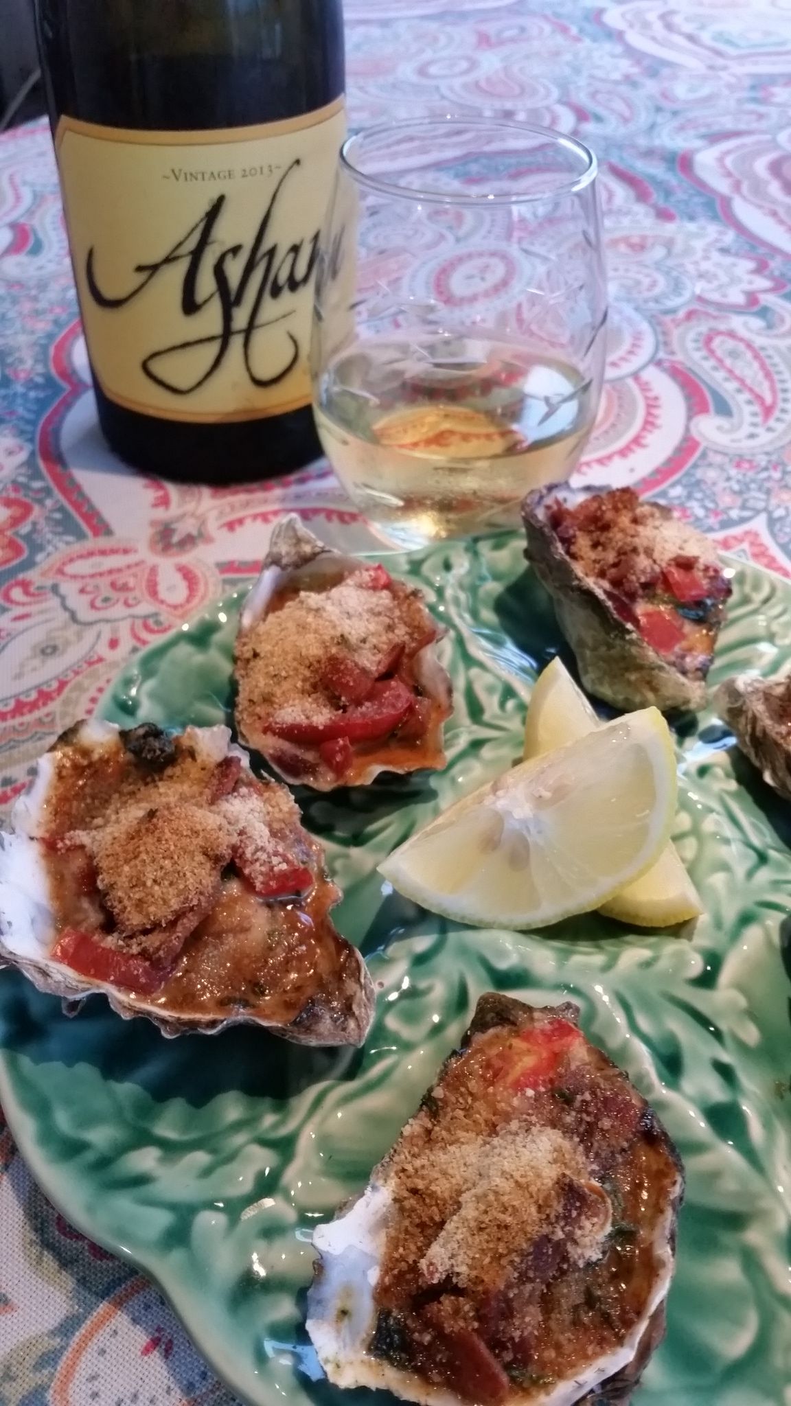 Vermouth Baked Oysters + Vintage Oyster Plates from France